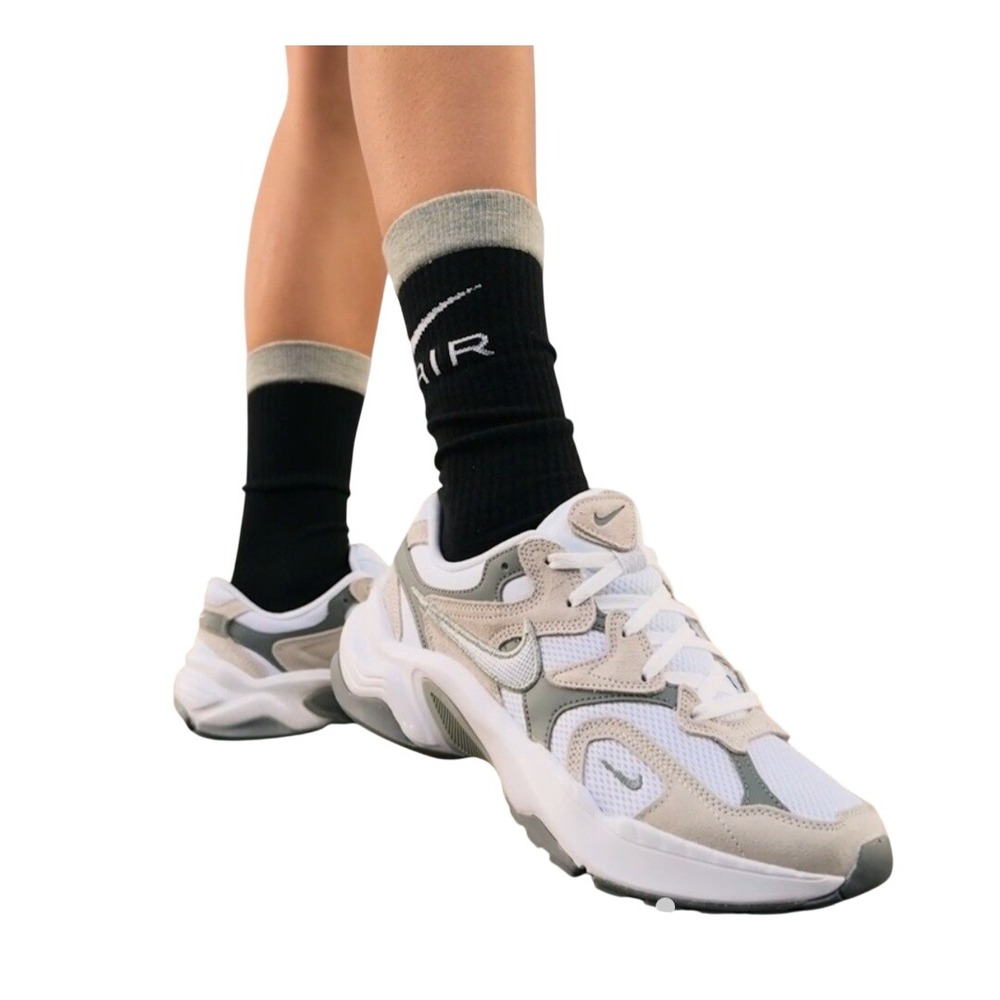 Nike Womens AL8 White Grey Silver Chunky Running Shoes CI0603-101